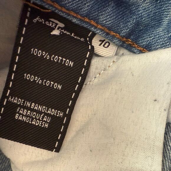 7 For All Mankind Kids Distressed Denim Bermuda Shorts Size 10 Tween - Picture 2 of 8